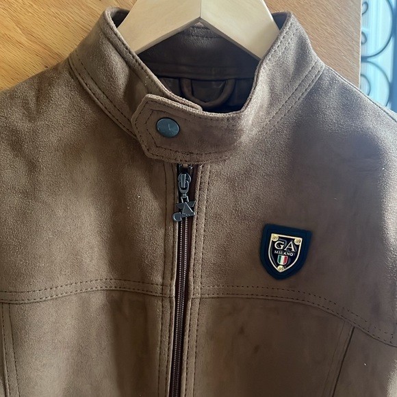 GA Milano Jacket Size Medium Brown Leather Suede Gently Worn - Picture 2 of 7